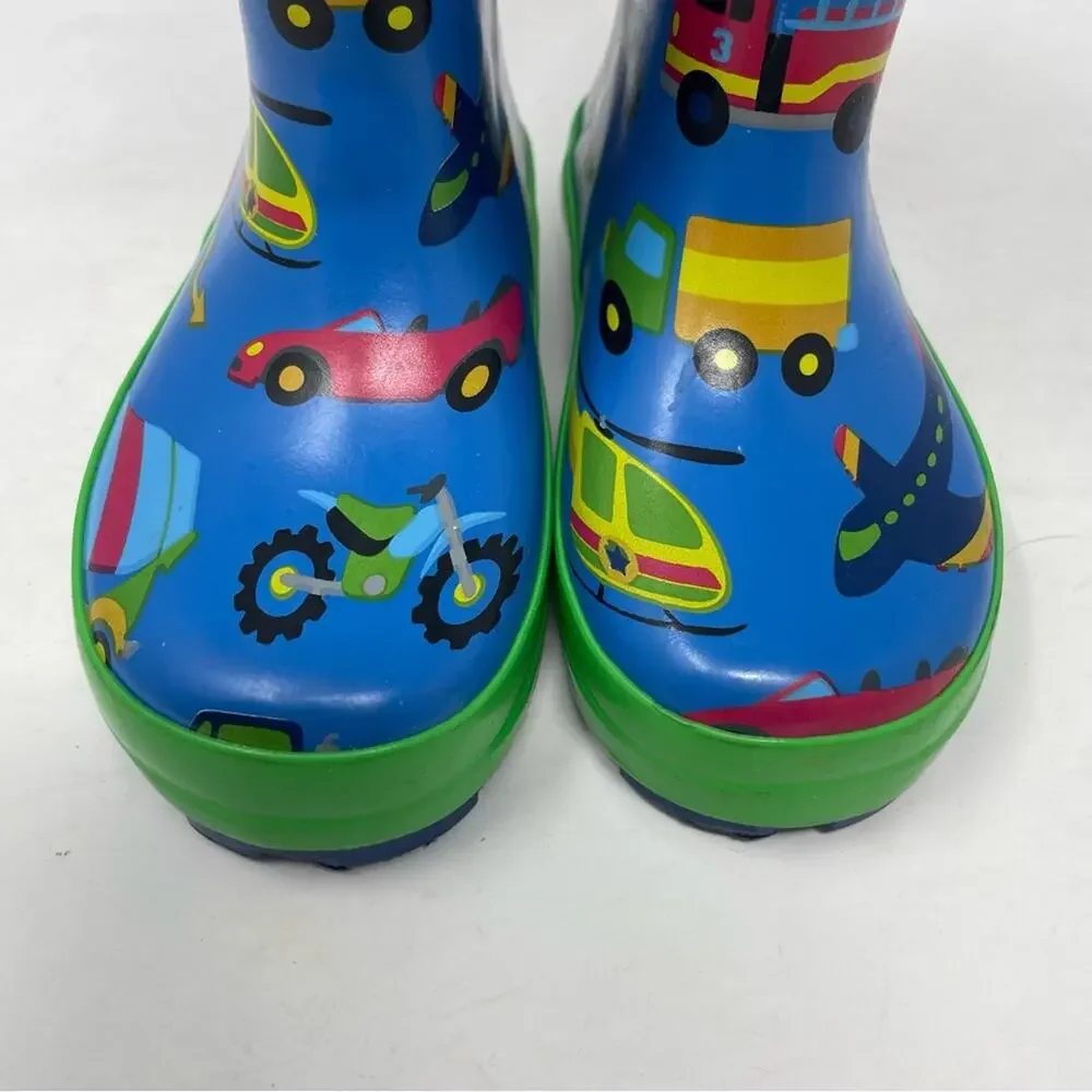 Stephen Joseph Blue Vehicle Print Kid's Rain Boots 6